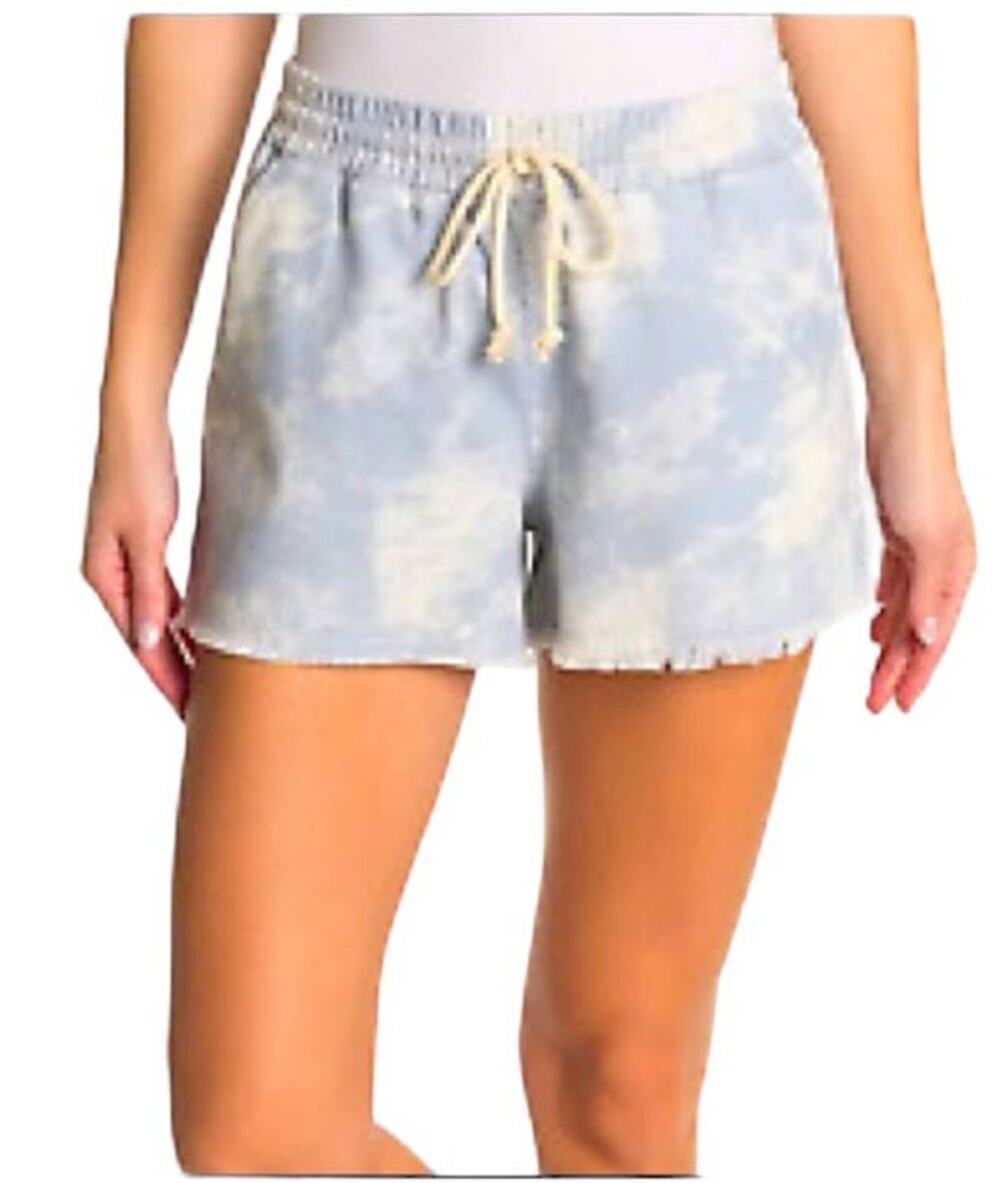 Abound shorts Tie Dye drawstring elastic pull on raw fray hem denim Medium M